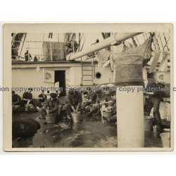 Begian School-Ship L'Avenir *4 / Crew Makes Laundry (Vintage Photo ~ 1920s/1930s)