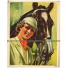 Elegant Horsewoman & Her Horse (Vintage Print Belgium 1940s/1950s  ~ 31 x 24 CM)