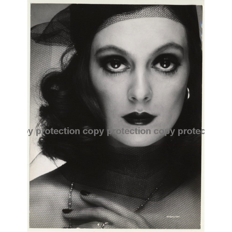 Close-Up Of Brunette Woman's Face (Vintage Fashion Photo 1980s / Wolfgang Klein)
