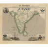 Inde: France And Its Colonies - Migeon Vuillemin (VINTAGE MAP LATE 19th CENTURY)