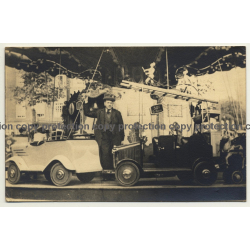 Showman And His Carousel / Funfair - Ride (Vintage RPPC Belgium ~1920s/1930s)