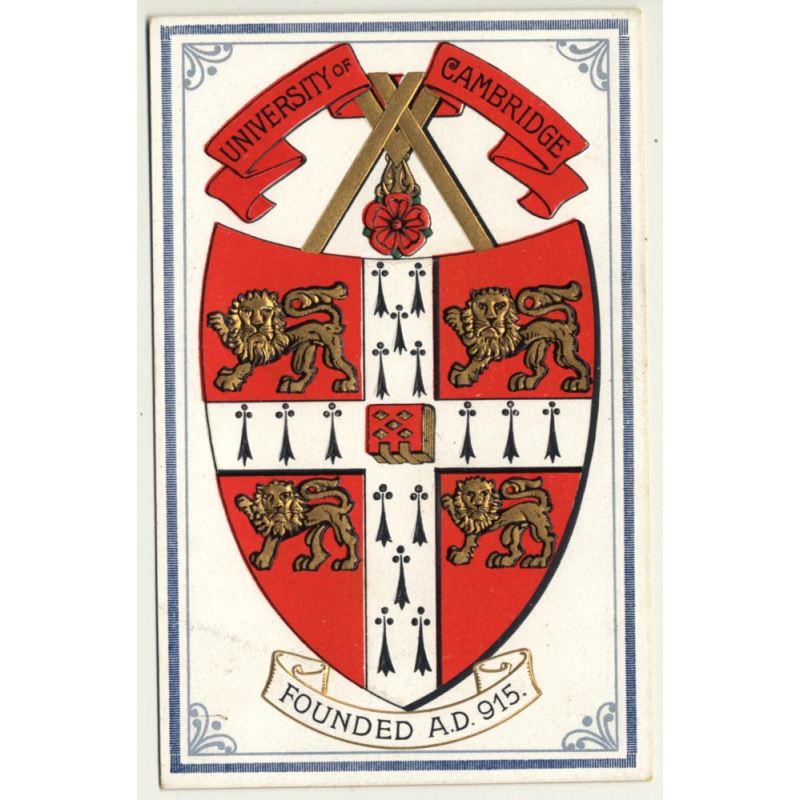 University Of Cambridge Founded A.D. 915 (Vintage Postcard ~1910s/1920s)