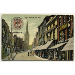 United Kingdom: High Street, Dudley (Vintage Postcard 1908)