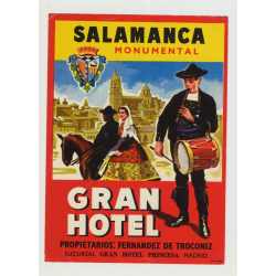 Gran Hotel - Salamanca / Spain (Vintage Luggage Label)