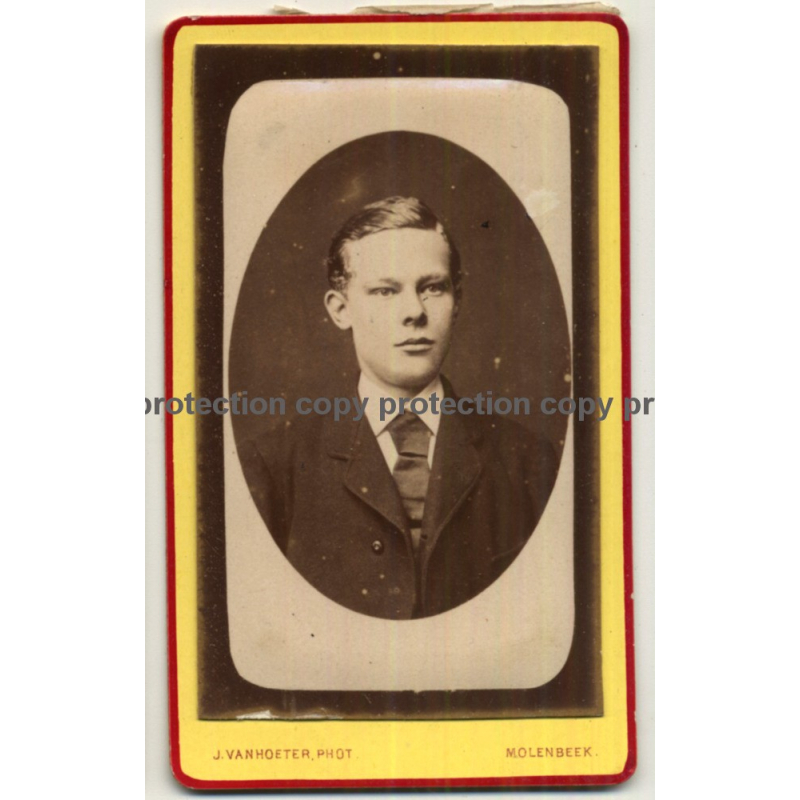 J. Vanhoeter: Good Looking Young Man (Vintage Carte De Visite / CDV ~1880s)
