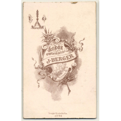 F. Berger / Liége: Elegant Woman / White Dress (Vintage Carte De Visite / CDV ~1860s)