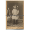 C. Messaz / Lausanne: Little Girl - Doll - Pram (Vintage Carte De Visite / CDV ~1900s)