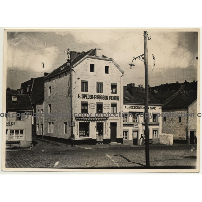 Pepinster - Rue Pepin: L. Speder-Pirosson Peintre / Café Saison (Vintage Photo ~1930s) Pepinster - Rue Pepin: L. Speder-Pirosson Peintre / Café Saison (Vintage Photo ~1930s)