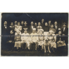 Staff Of French Hotel / Group Photo - Dog - Cooks - Maids (Vintage RPPC 1914)