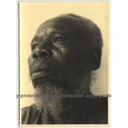 Congo Belge: Portrait Of Indigneous Man / Beard (Vintage Photo Semal ~1950s)