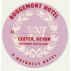 Rougemont Hotel - Exeter, Devon / Great Britain (Vintage Luggage Label)