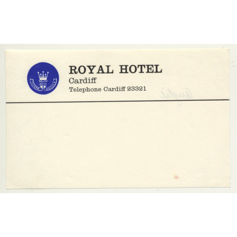 Royal Hotel - Cardiff / Great Britain (Vintage Luggage Label)