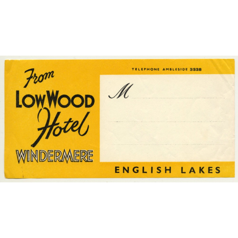 Low Wood Hotel - Windermere / Great Britain (Vintage Luggage Label)