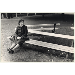 Lydia Nash / Bruxelles: Old Lady On Park Bench (Vintage Photo 1980s/1990s)