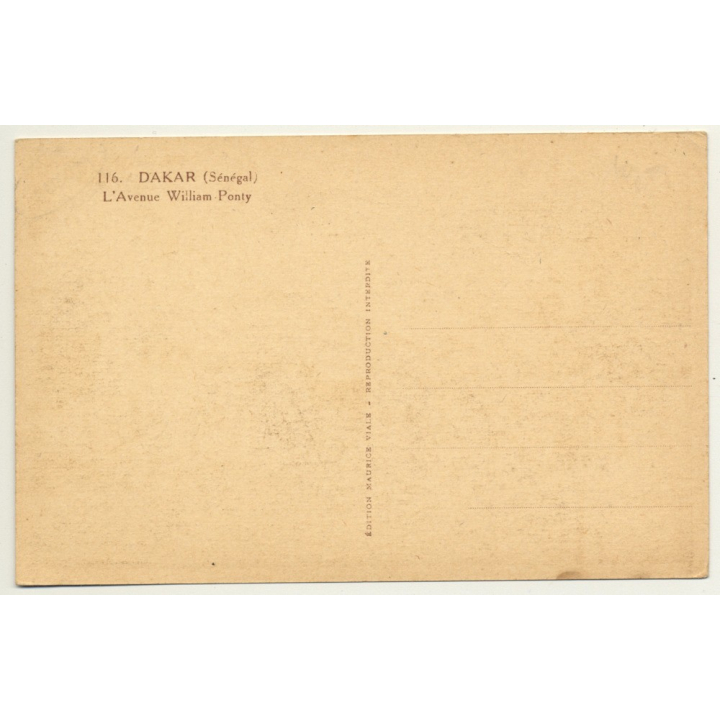 Dakar / Senegal: L'Avenue William Ponty / Poste (Vintage Postcard)