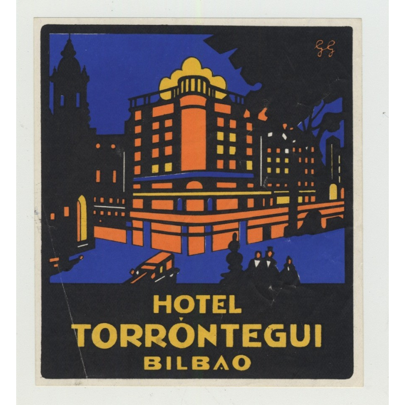 Hotel Torrontegui - Bilbao / Spain (Vintage Luggage Label)
