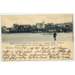 Balatonfüred - Bad Plattensee / Hungary: View Over Village (Vintage Postcard 1901)