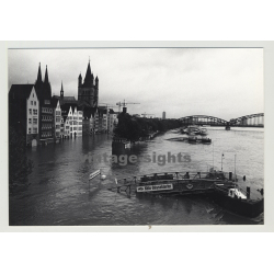 50679 Köln / Cologne - Deutzer Brücke / Bridge - View On 1982 High Water (Vintage Photo)