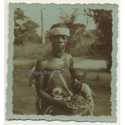 Congo: Indigenous Woman & Baby Child / Sarong (Vintage Photo ~ 1930s)