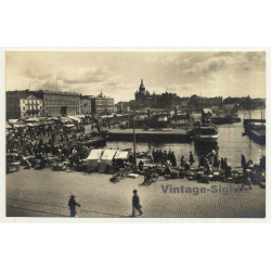 Helsinki / Finland: Kauppatori - Market - Port (Vintage RPPC Gelatin Silver)