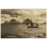 Trondhjemsfjord - Trondheimfjord / Norway: Sailing Boat - Mountains (Vintage RPPC)