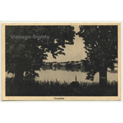 Graasten - Gråsten / Denmark: Town View Over Lake (Vintage Postcard 1939)