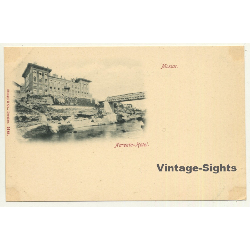 Mostar / Bosnia & Herzegovina: Narenta-Hotel (Vintage Postcard ~1900s)