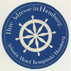 Hotel Atlantic Kempinski - Hamburg / Germany (Vintage Luggage Label)