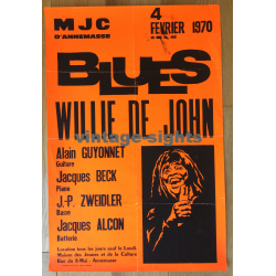 Willie De John - Blues 4 Fevrier 1970 (Vintage Concert Poster)