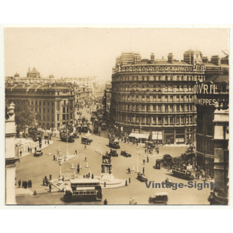 London / UK: The Strand & Grand Hotel - Charing Cross (Vintage Photo Sepia ~1920s)