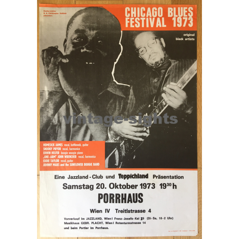 Chicago Blues Festival 1973 - Porrhaus / Vienna (Vintage Concert Poster)