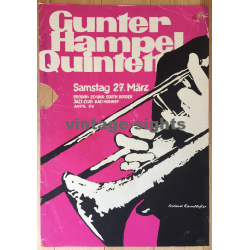 Gunter Hampel Quintett / South Border Jazz Club (Vintage Silk Screen Print: Korndörffer)