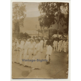 Congo-Belge: Meeting Of Upper Colonial Society *2: The Girls (Vintage Photo Sepia ~1910s/1920s)