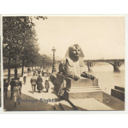 London / UK: Sphinx - Thames Embankment (Vintage Photo Sepia ~1920s)