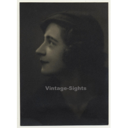 Portrait Of Pretty Young Woman (Vintage Photo Gelatin Silver ~1910s/1920s)