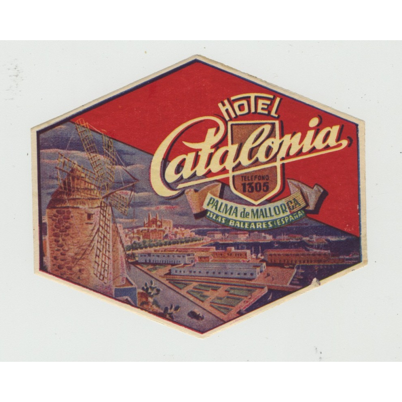 Hotel Catalonia - Palma de Mallorca / Spain (Vintage Luggage Label) Hotel Catalonia - Palma de Mallorca / Spain (Vintage Luggage Label)