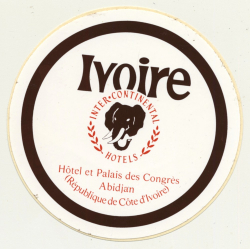 Abidjan / Ivory Coast: Hotel Et Palais Des Congrès - Inter Continental (Vintage Self Adhesive Luggage Label / Sticker)