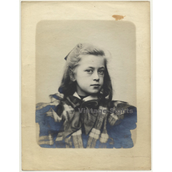 Belgium: Portrait Of Pretty Young Girl (Vintage Photo Gelatin Silver ~1910s/1920s)