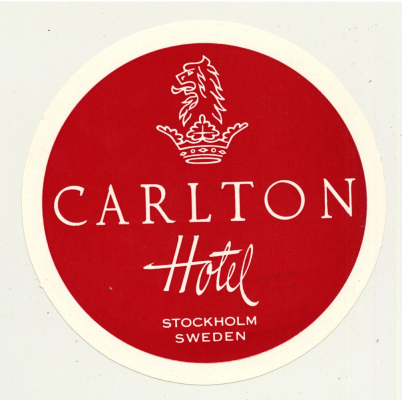 Stockholm / Sweden: Carlton Hotel (Vintage Luggage Label)