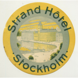 Stockholm / Sweden: Strand Hotel (Vintage Luggage Label)
