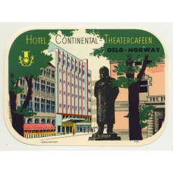 Oslo / Norway: Hotel Continental - Theatercaféen (Vintage Luggage Label)