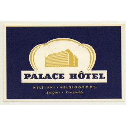 Helsinki / Finland: Palace Hotel (Vintage Luggage Label)