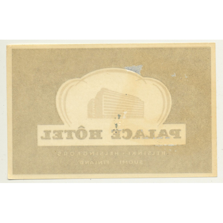 Helsinki / Finland: Palace Hotel (Vintage Luggage Label)