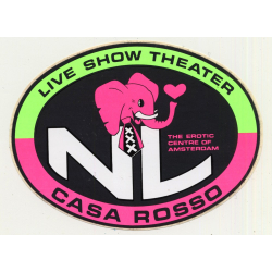 Casa Rosso - Live Show Theater (Vintage Sticker / Amsterdam Erotic Theatre)