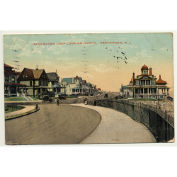 Weehawken N.J. / USA: Boulevard Loop Looking North (Vintage Postcard 1912)