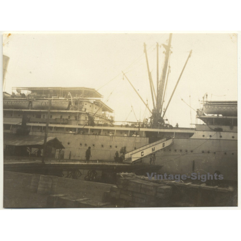 Congo-Belge: Steamship S.S. Anversville At The Pier Of Boma / C.M.B. (Vintage Photo 1930)