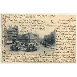 London / UK: Piccadilly Circus (Vintage Postcard 1902)