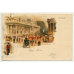 London / UK: Bank Of England - Royal Exchange (Vintage Postcard Raphael Tuck 1903)
