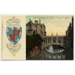 Cambridge / UK: Bridge Of Sighs, St. John's College (Vintage Postcard Undivided ~1900s)