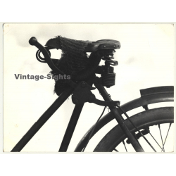 Brooks Saddle On Ancient Bike Frame (Vintage Detail Photo)